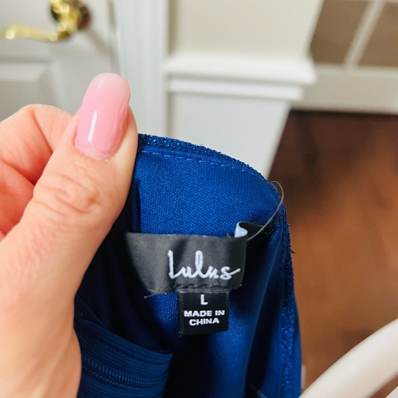 NWT Lulus large Sparkling Blue Spaghetti Strap Dress - Picture 6 of 6